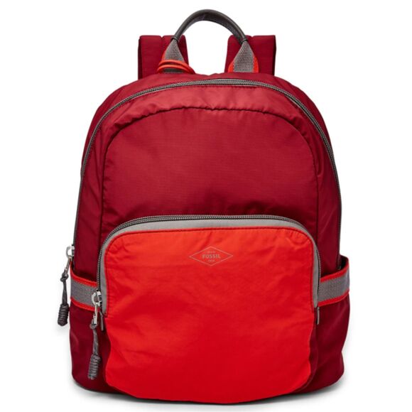Fossil Abbott Backpack Women’s Medium Wine Eco Friendly Repreve Fibers Travel - Picture 1 of 8